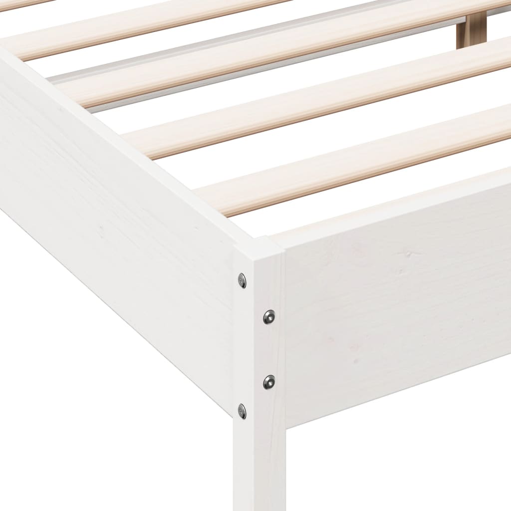 Solid Wood Pine Bed Frame 180x200 cm White Super King Size