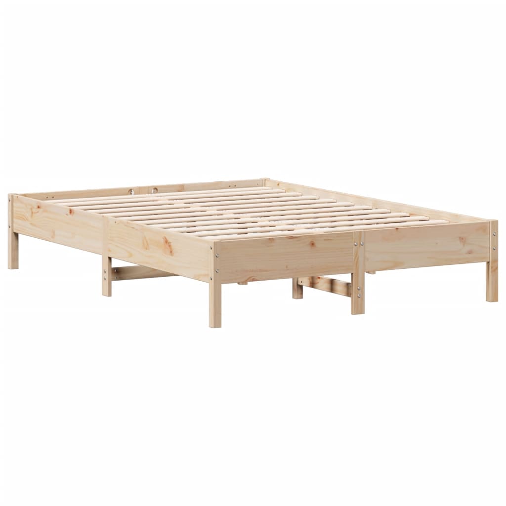 Solid Pine Wood Bed Frame 140x200 cm - Mattress Not Included