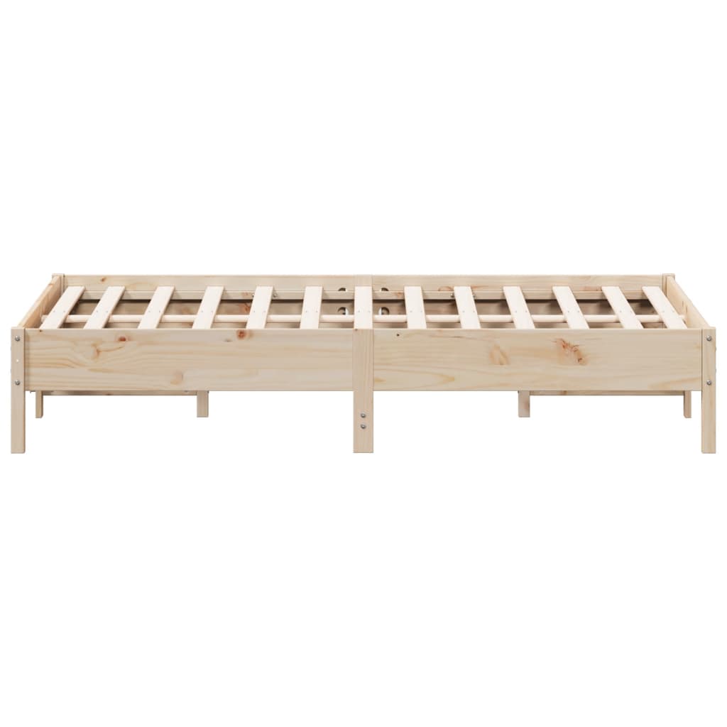 Solid Pine Wood Bed Frame 140x200 cm - Mattress Not Included