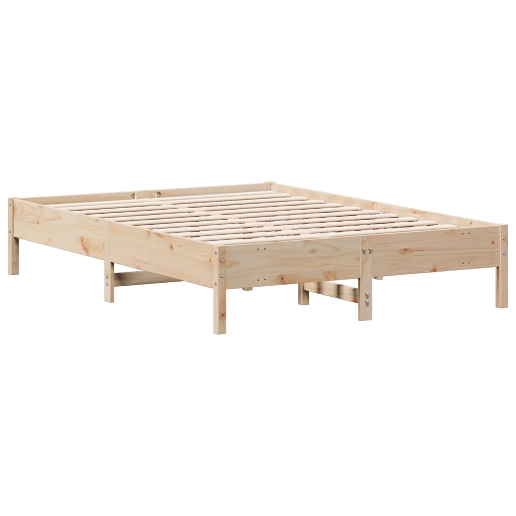Solid Pine Wood Bed Frame 140x200 cm - Mattress Not Included