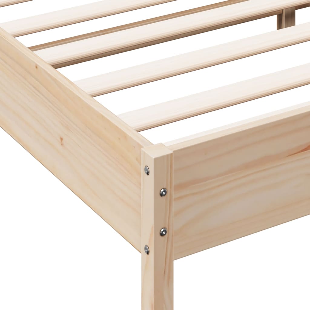 Solid Pine Wood Bed Frame 140x200 cm - Mattress Not Included