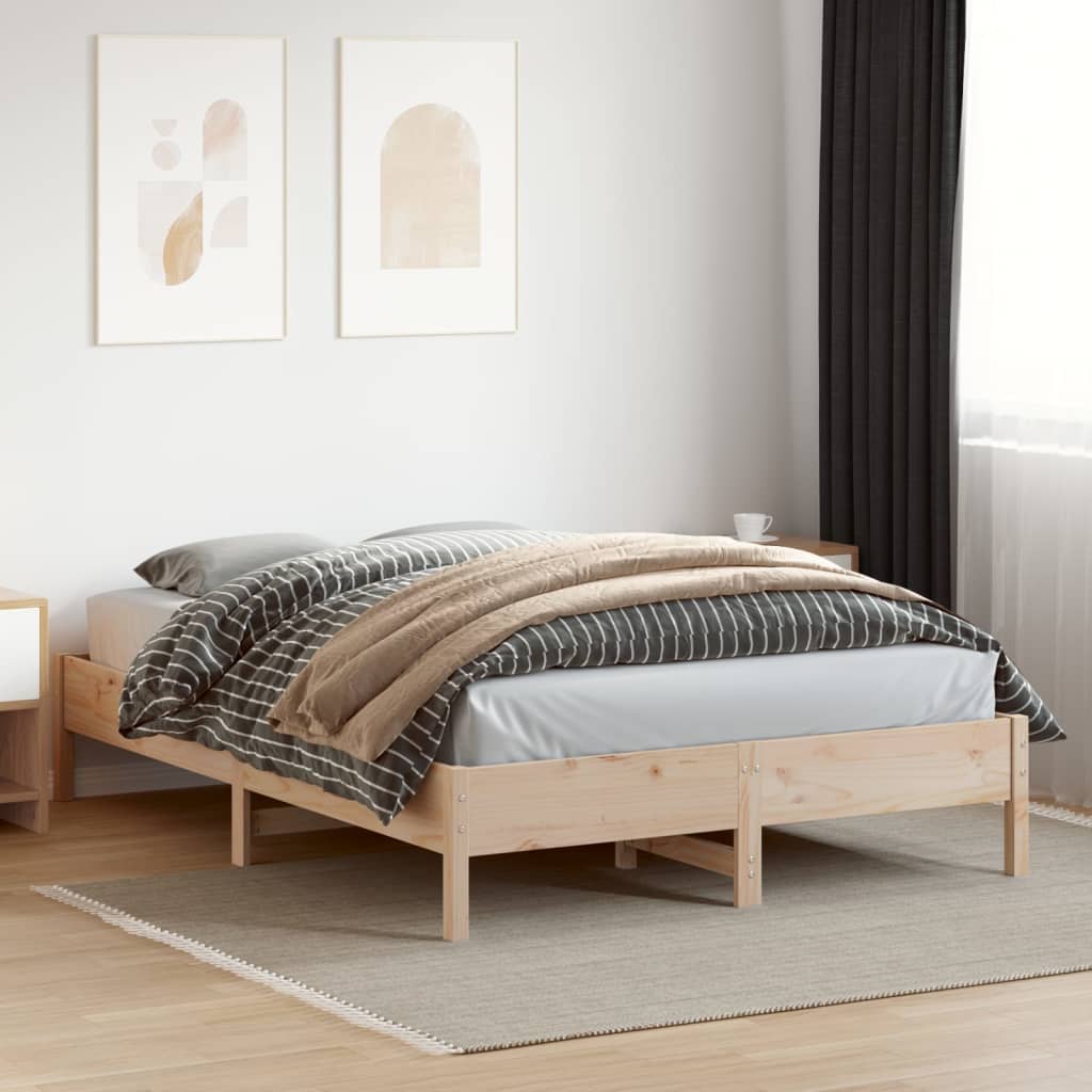Solid Pine Wood Bed Frame 120x200 cm - No Mattress