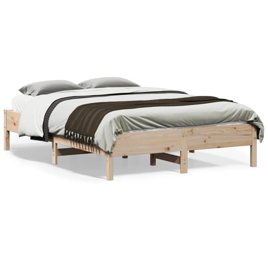Solid Pine Wood Bed Frame 140x190 cm - No Mattress Included