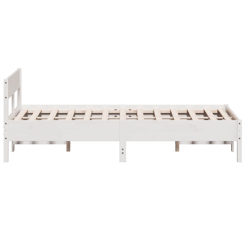 Solid Pine Wood Bed Frame White 140x200 cm - No Mattress Included