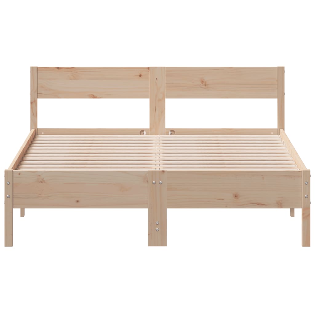 Solid Pine Wood Small Double Bed Frame 120x190 cm - No Mattress