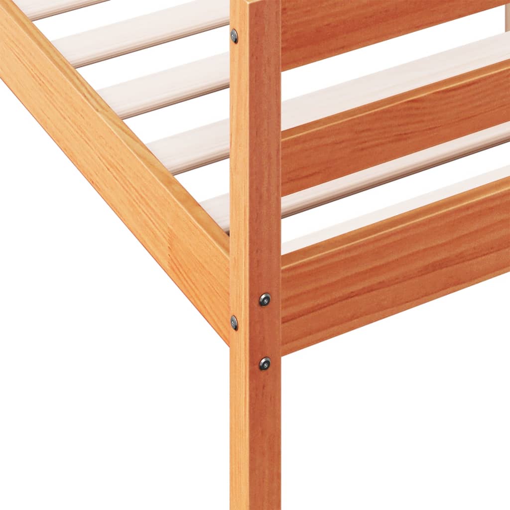 Bed Frame without Mattress Wax Brown 140x200 cm Solid Wood Pine