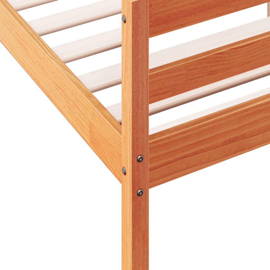 Solid Pine Bed Frame, Wax Brown, 120x200 cm - No Mattress Included