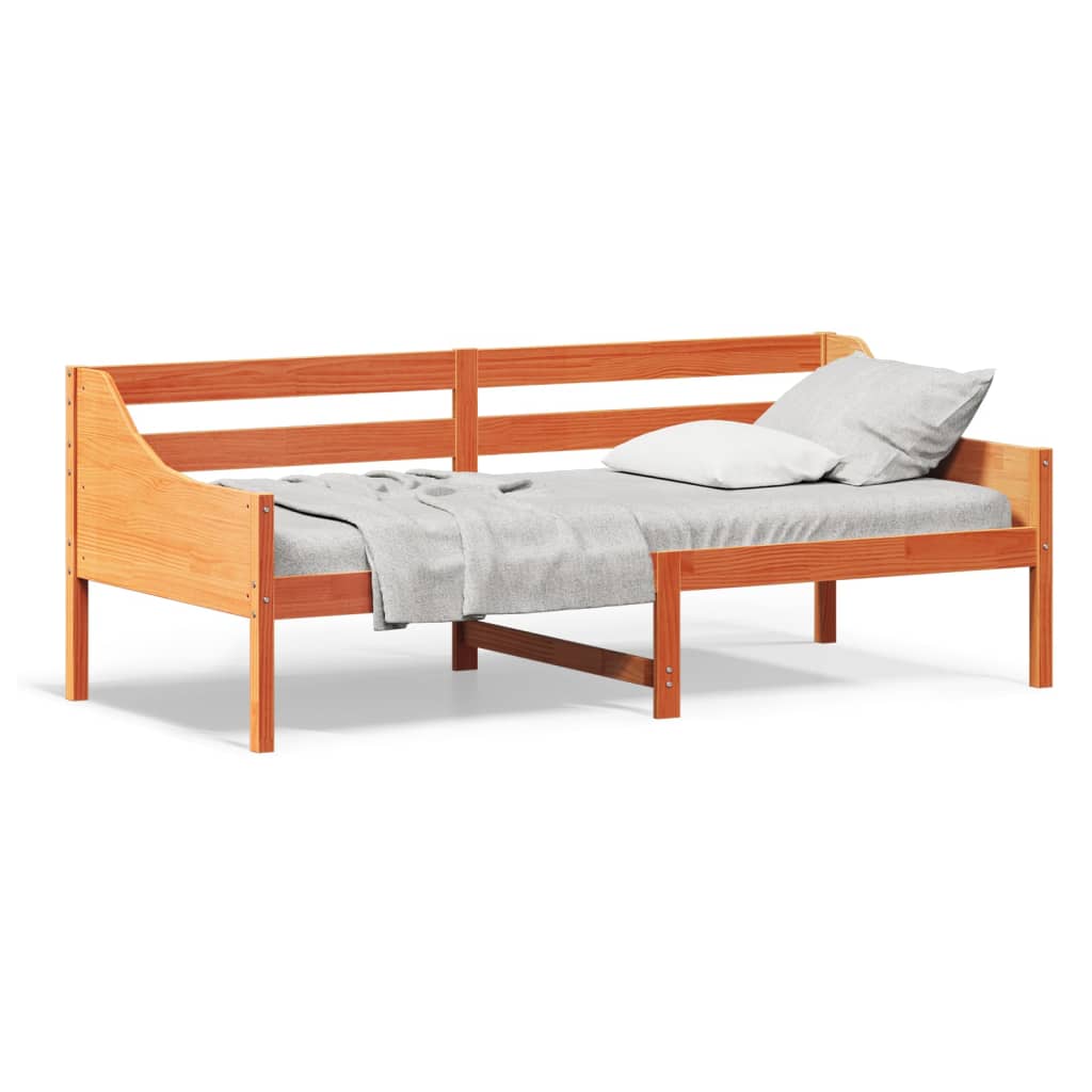 Wax Brown Solid Pine Day Bed Frame 80x200 cm - No Mattress Included