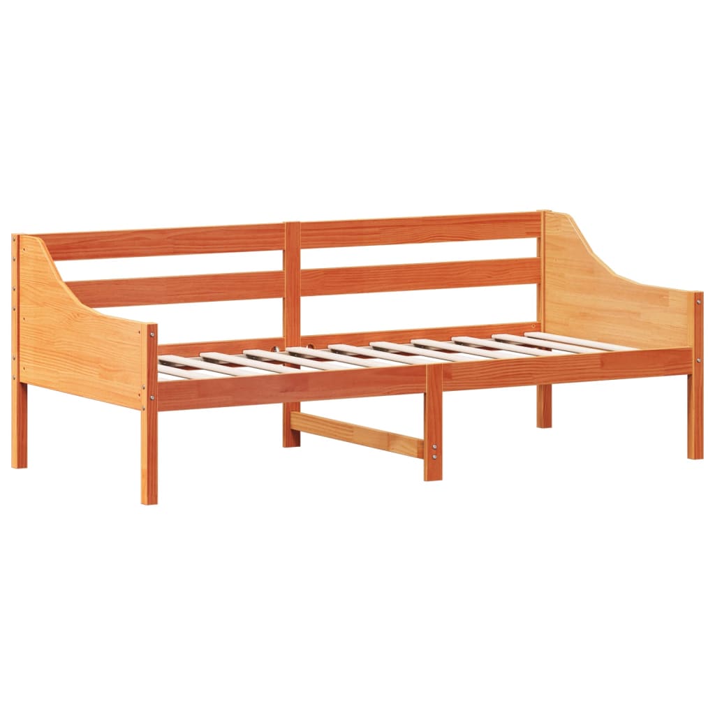 Wax Brown Solid Pine Day Bed Frame 80x200 cm - No Mattress Included