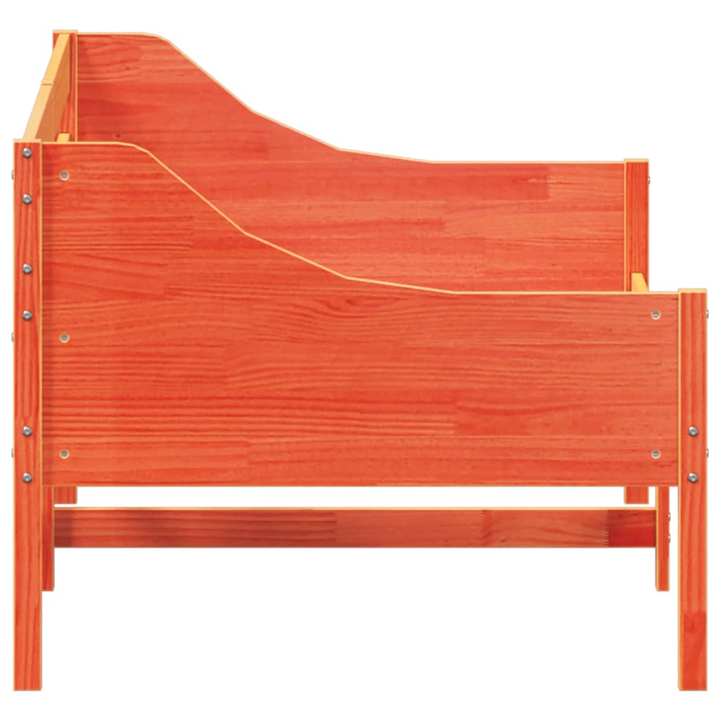 Wax Brown Solid Pine Day Bed Frame 80x200 cm - No Mattress Included