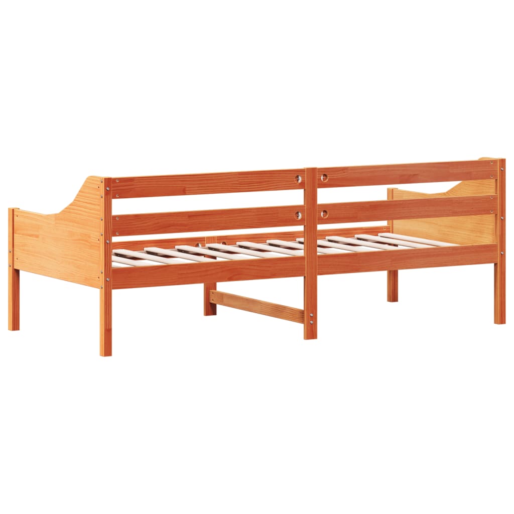 Wax Brown Solid Pine Day Bed Frame 80x200 cm - No Mattress Included
