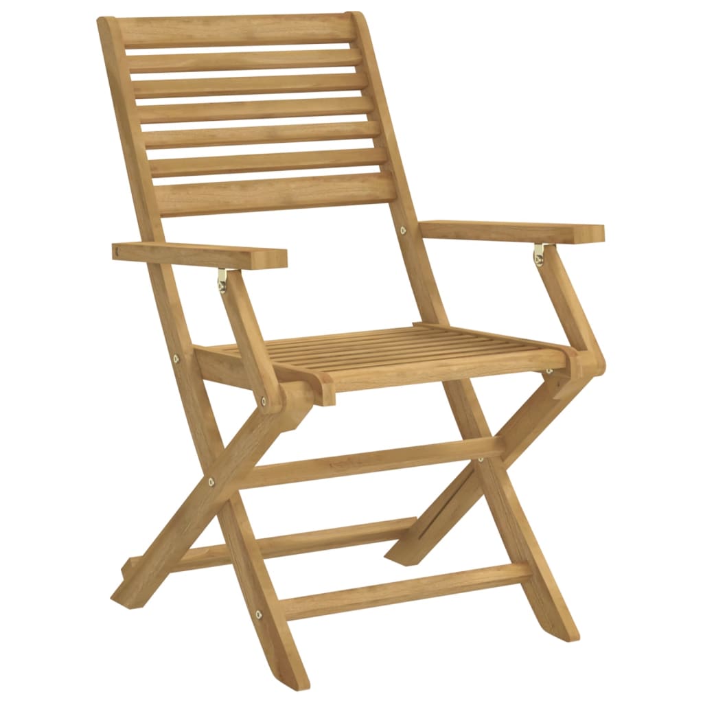2-Piece Solid Acacia Wood Folding Garden Chairs - 54.5x61.5x86.5 cm