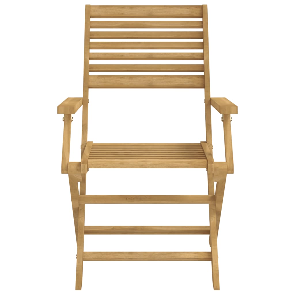 2-Piece Solid Acacia Wood Folding Garden Chairs - 54.5x61.5x86.5 cm