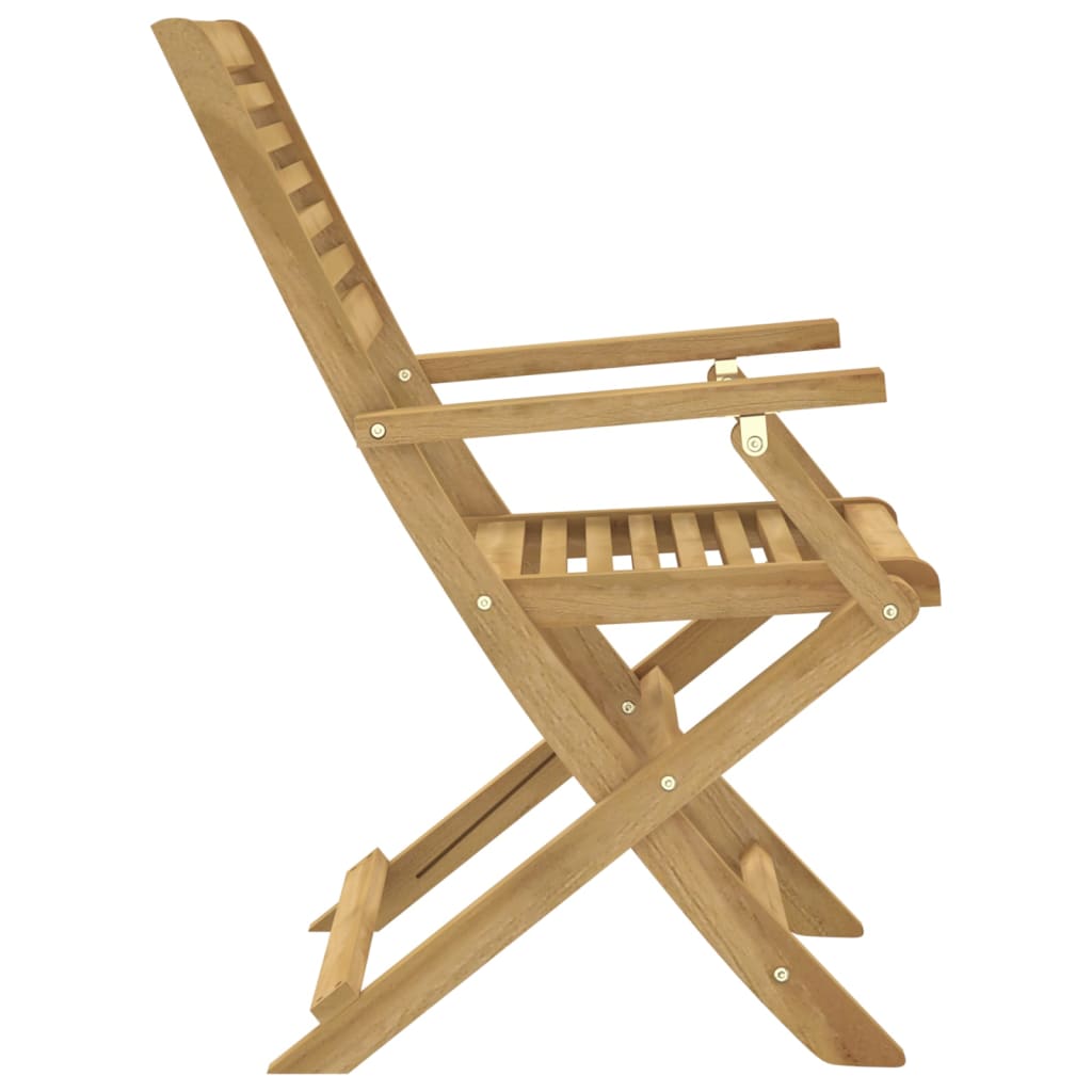 2-Piece Solid Acacia Wood Folding Garden Chairs - 54.5x61.5x86.5 cm