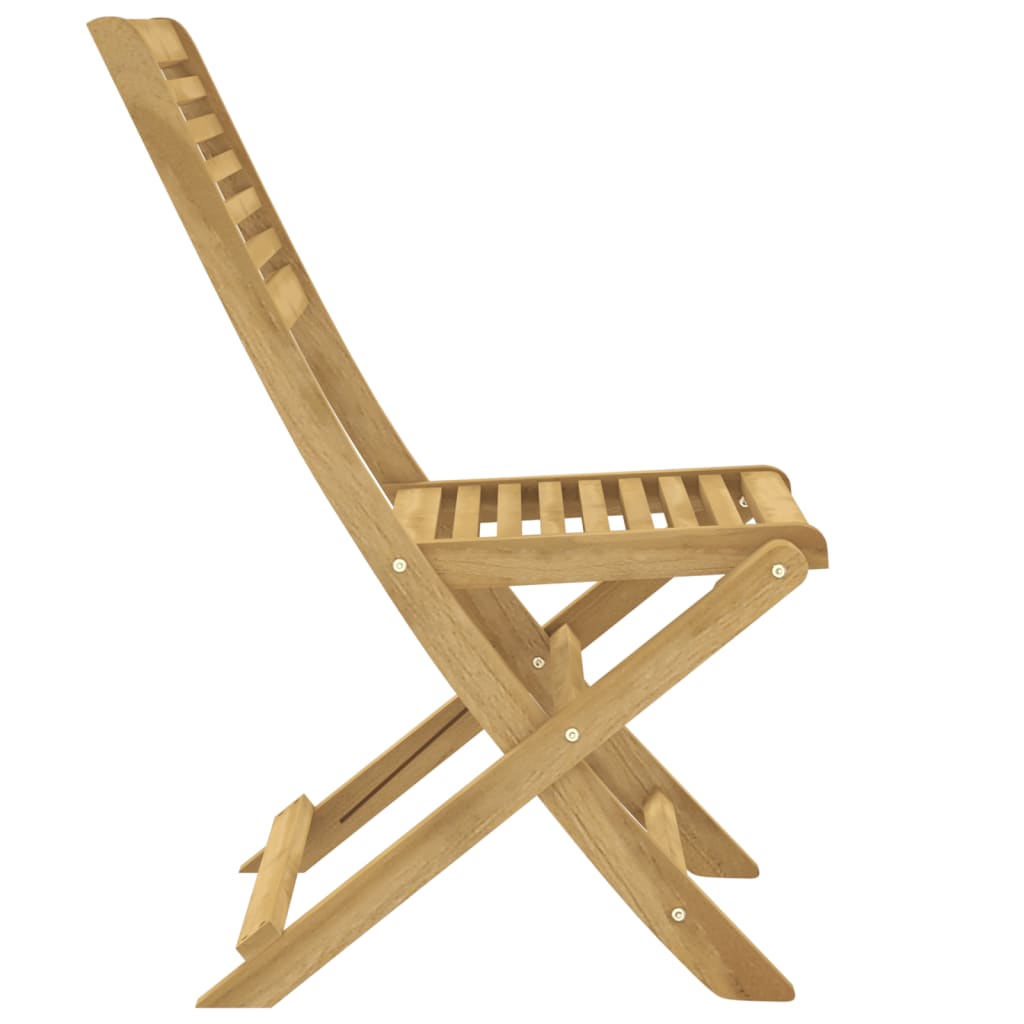 Solid Acacia Wood Folding Garden Chairs, Set of 4, Compact & Stylish