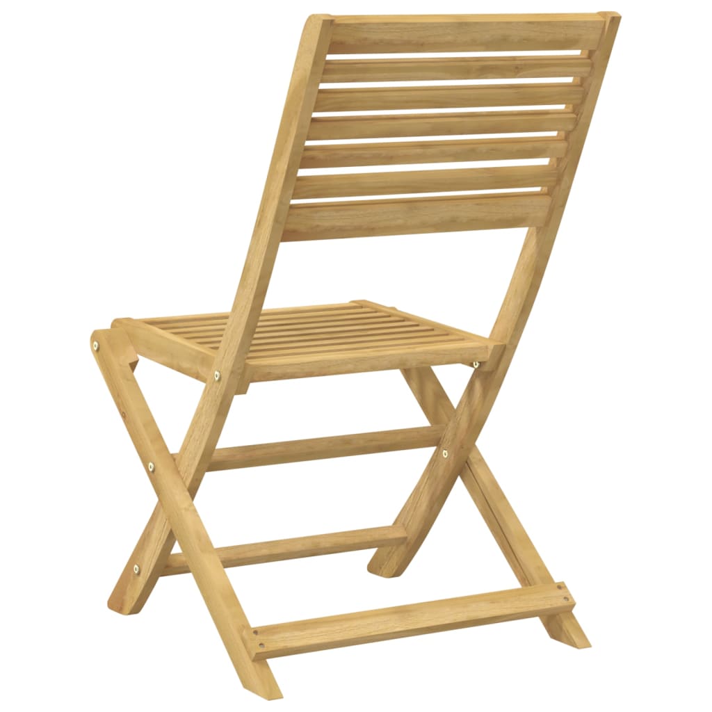 Solid Acacia Wood Folding Garden Chairs, Set of 4, Compact & Stylish
