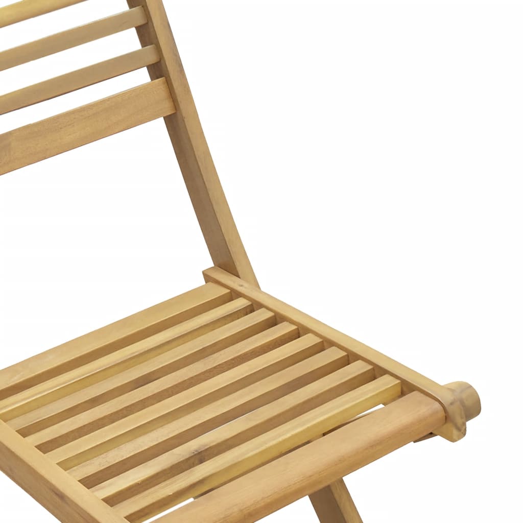 Solid Acacia Wood Folding Garden Chairs, Set of 4, Compact & Stylish