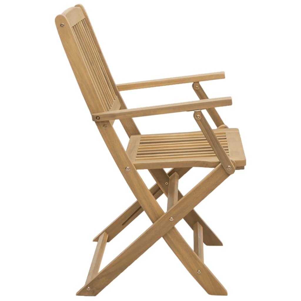 Solid Acacia Wood Folding Garden Chairs 2pcs - 58x54.5x90 cm
