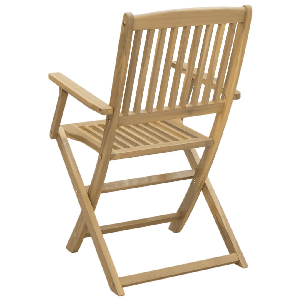 Solid Acacia Wood Folding Garden Chairs 2pcs - 58x54.5x90 cm