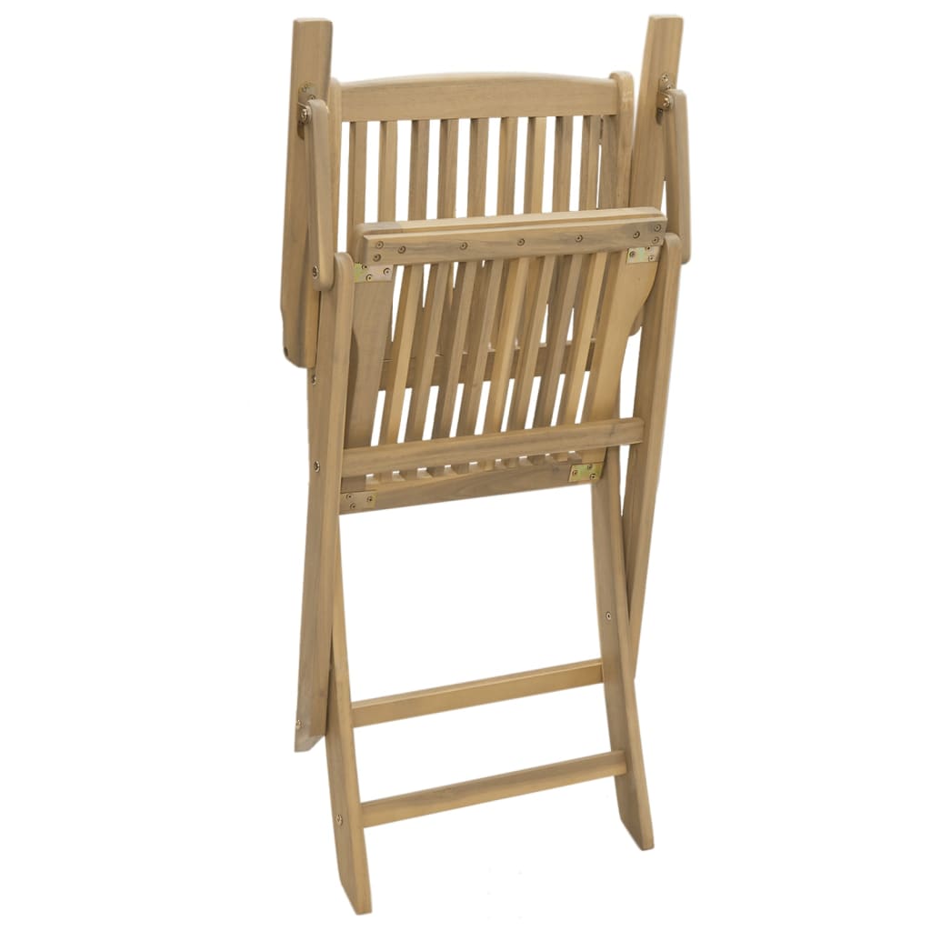Solid Acacia Wood Folding Garden Chairs 2pcs - 58x54.5x90 cm