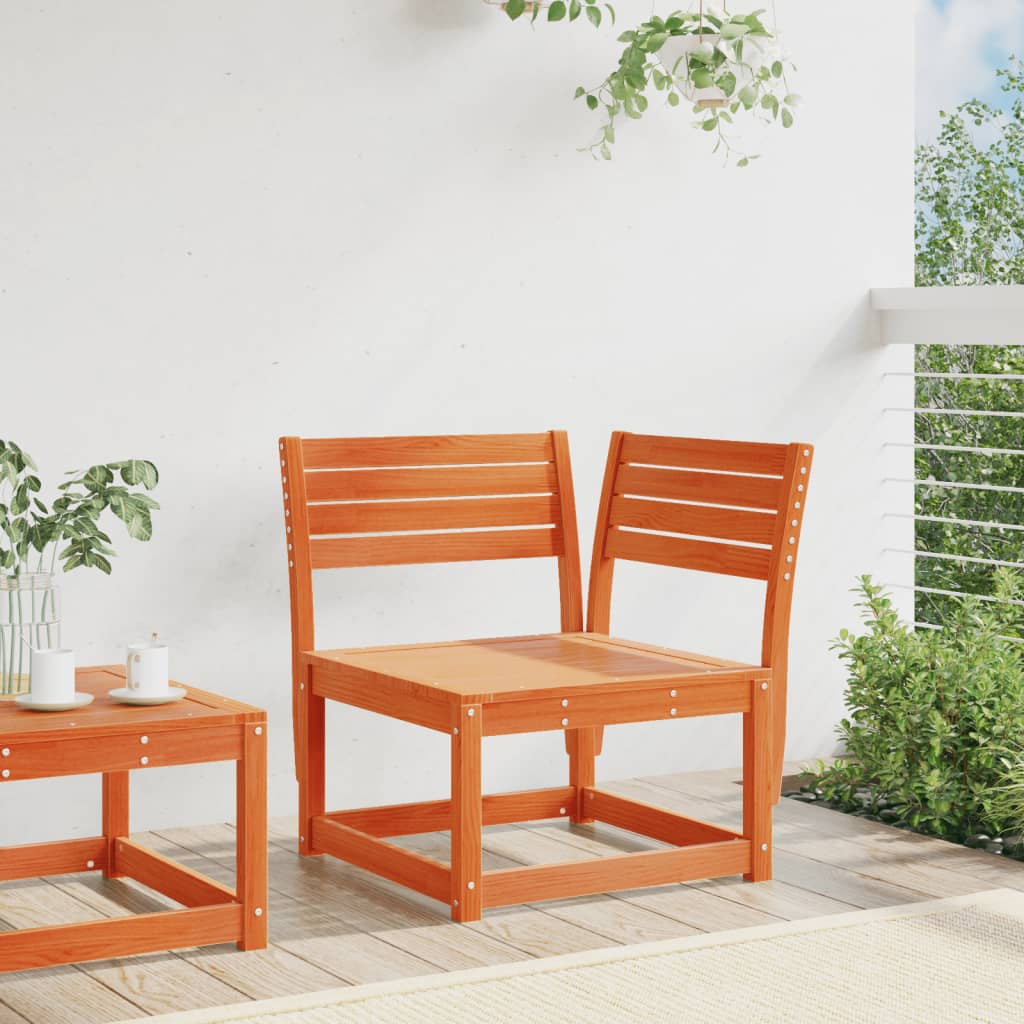 Garden Sofa Corner - Solid Pine Wood, Wax Brown, 73x73x78 cm