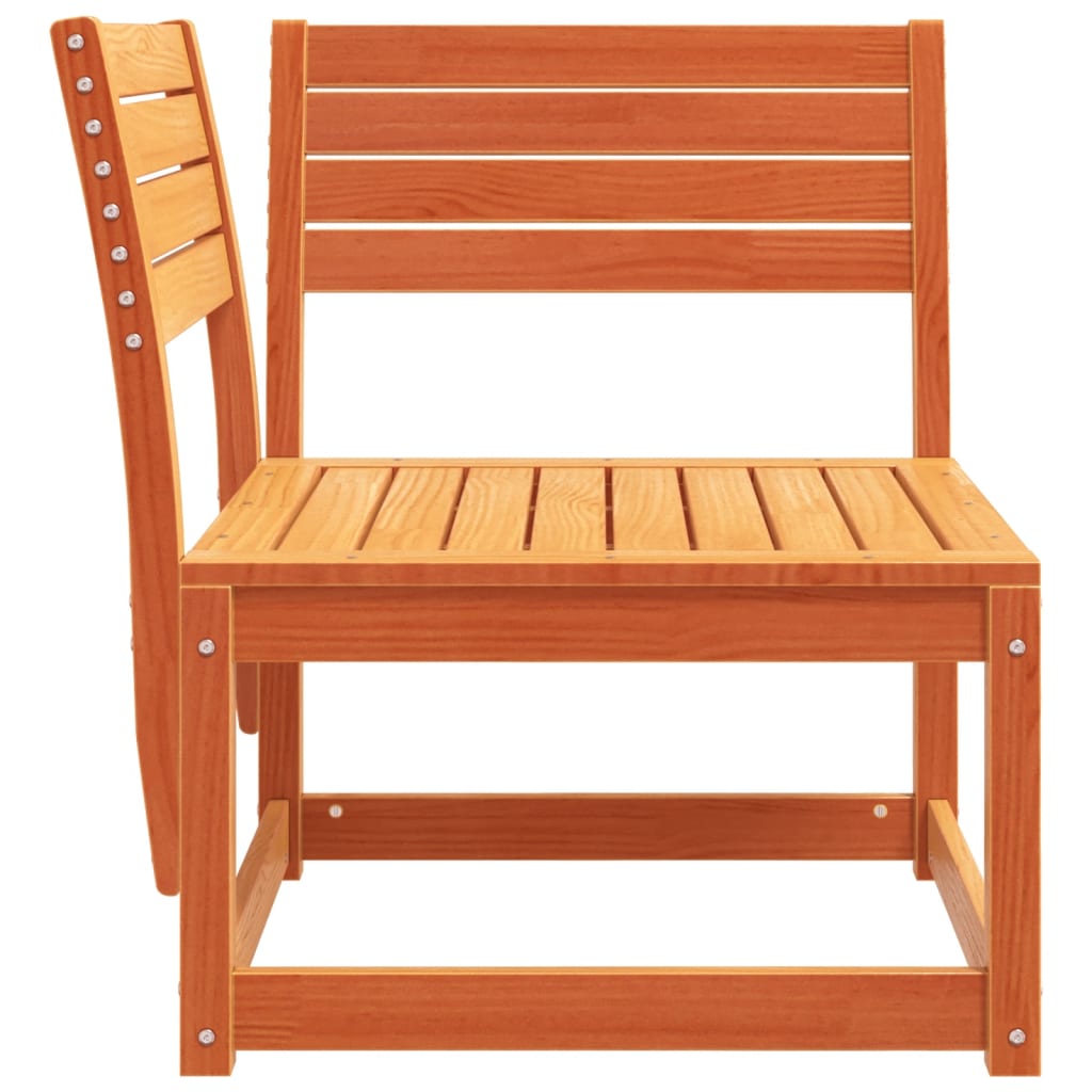 Garden Sofa Corner - Solid Pine Wood, Wax Brown, 73x73x78 cm