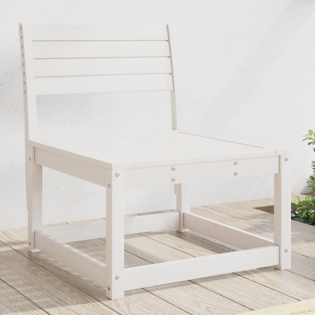 White Solid Pine Garden Sofa - Elegant Outdoor Seating