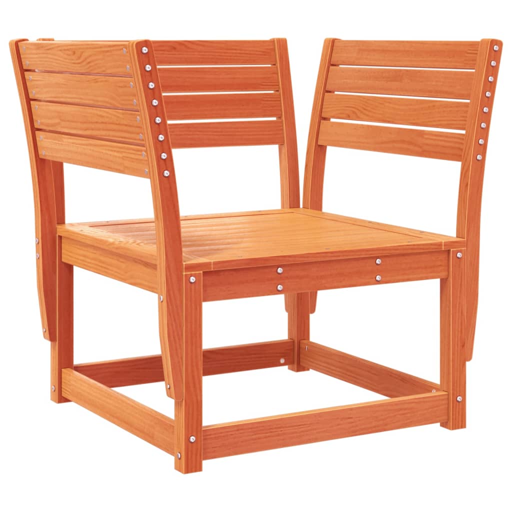 Solid Pine Wood Garden Chair - Wax Brown Finish