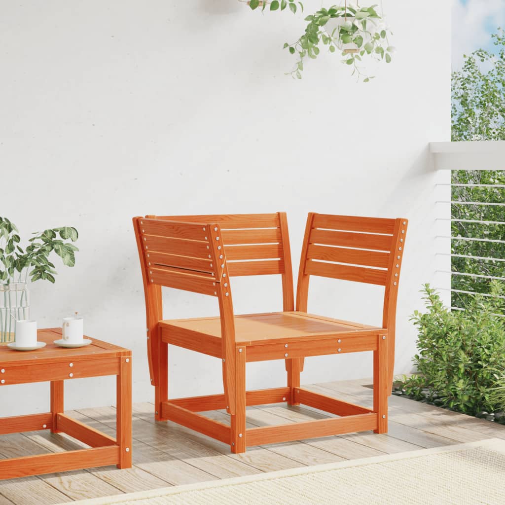 Solid Pine Wood Garden Chair - Wax Brown Finish