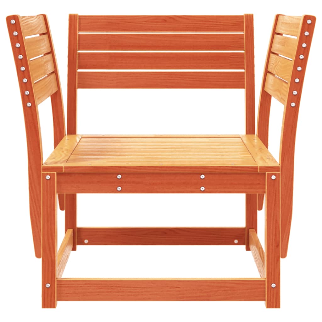 Solid Pine Wood Garden Chair - Wax Brown Finish