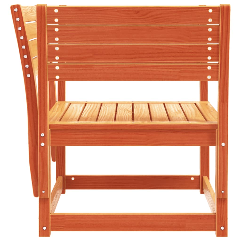 Solid Pine Wood Garden Chair - Wax Brown Finish
