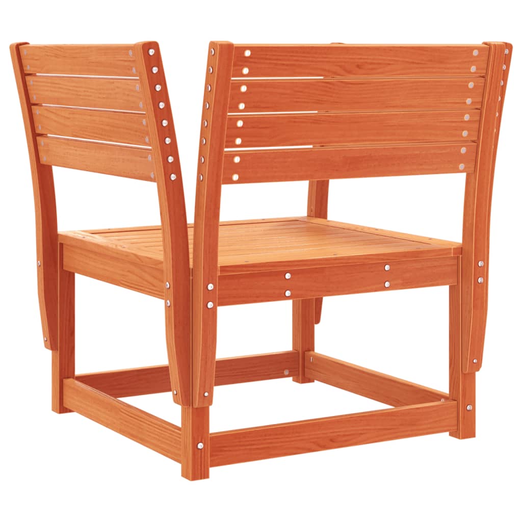 Solid Pine Wood Garden Chair - Wax Brown Finish