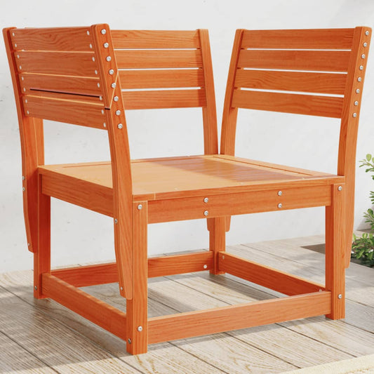 Solid Pine Wood Garden Chair - Wax Brown Finish