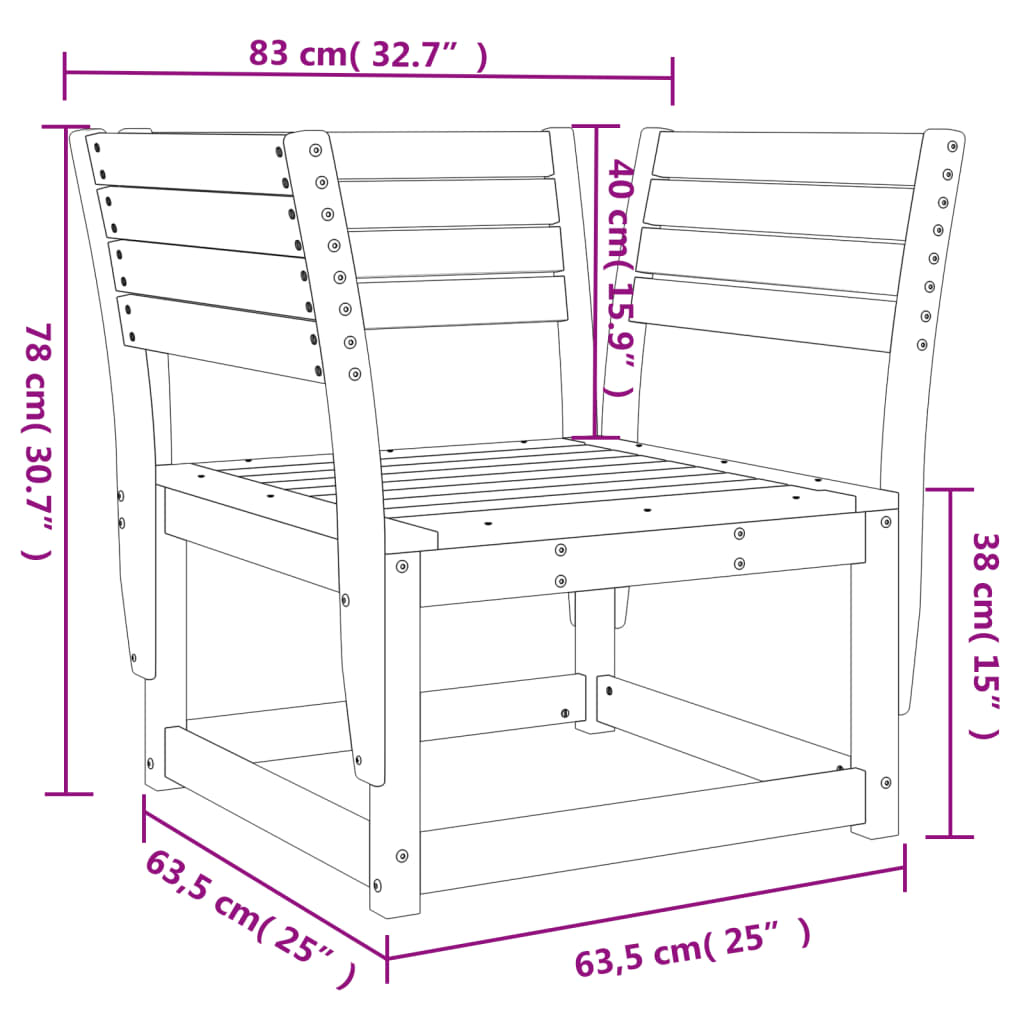 Durable Pine Garden Chair - Impregnated Wood for Longevity