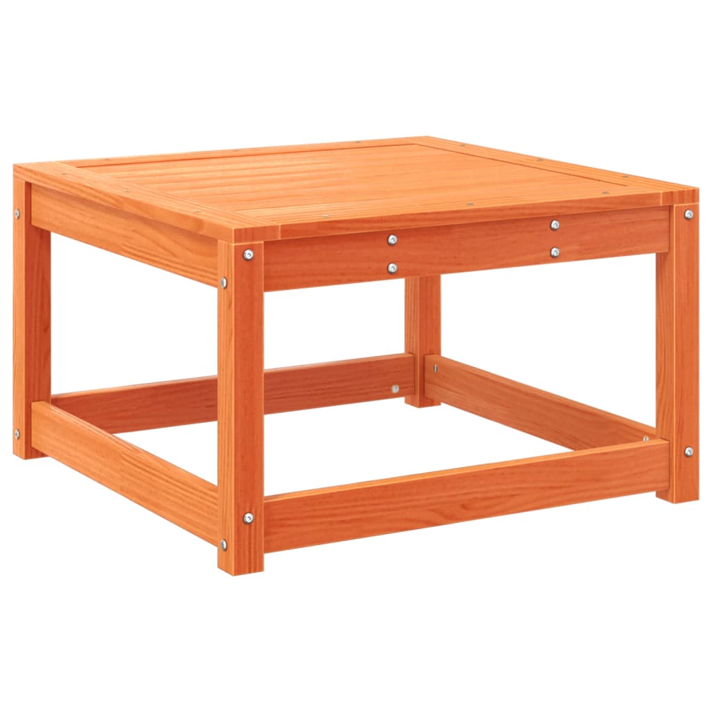 Solid Wood Pine Garden Footstool in Wax Brown Finish