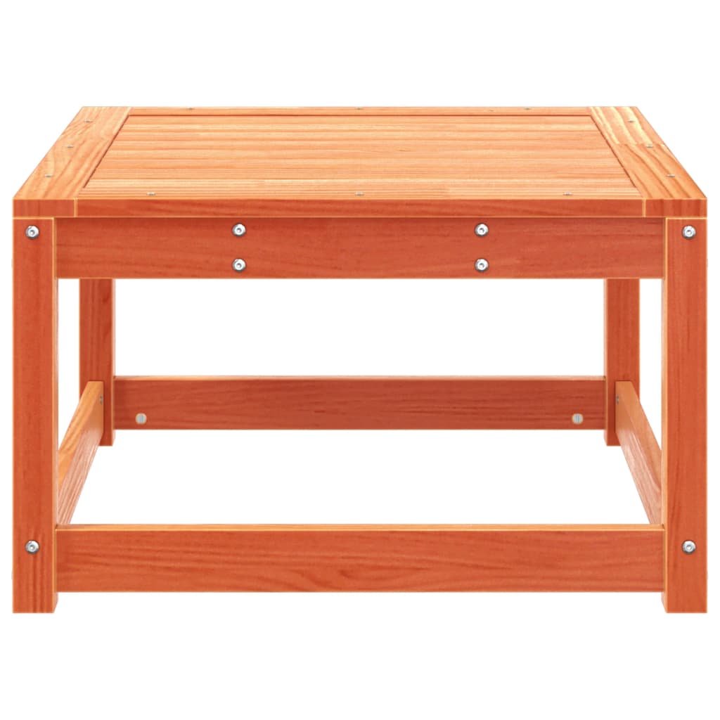 Solid Wood Pine Garden Footstool in Wax Brown Finish