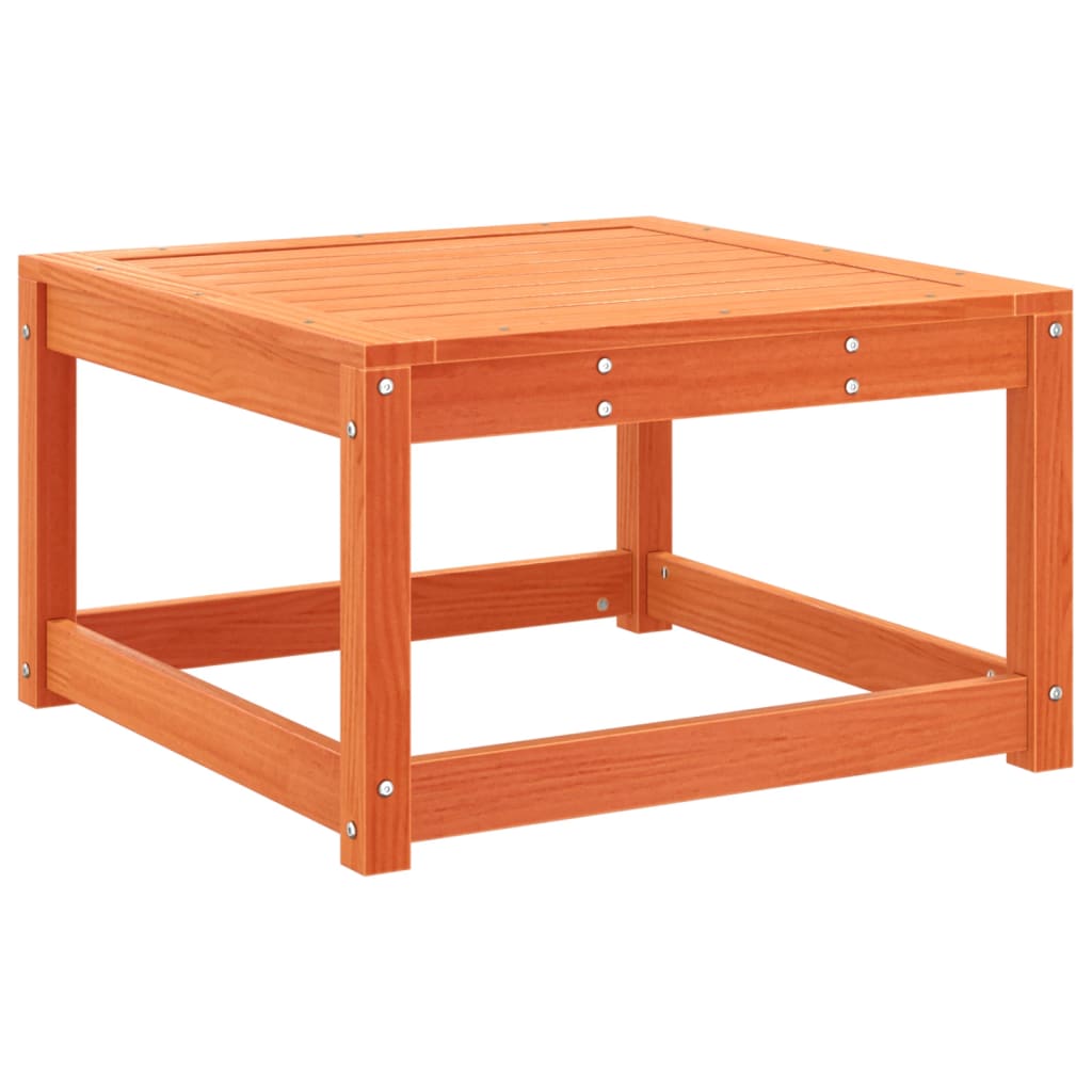 Solid Wood Pine Garden Footstool in Wax Brown Finish