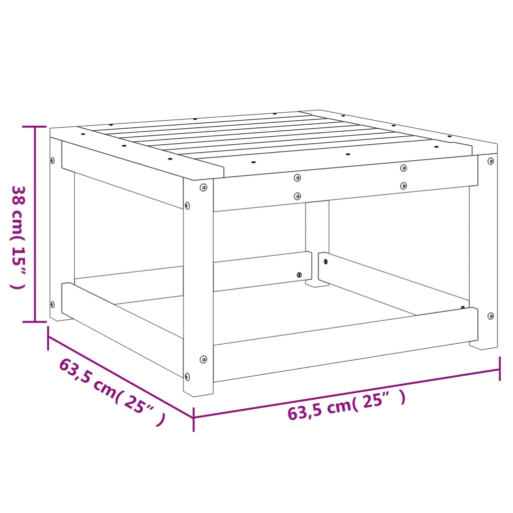 Solid Wood Douglas Garden Footstool - Durable & Stylish Outdoor Decor