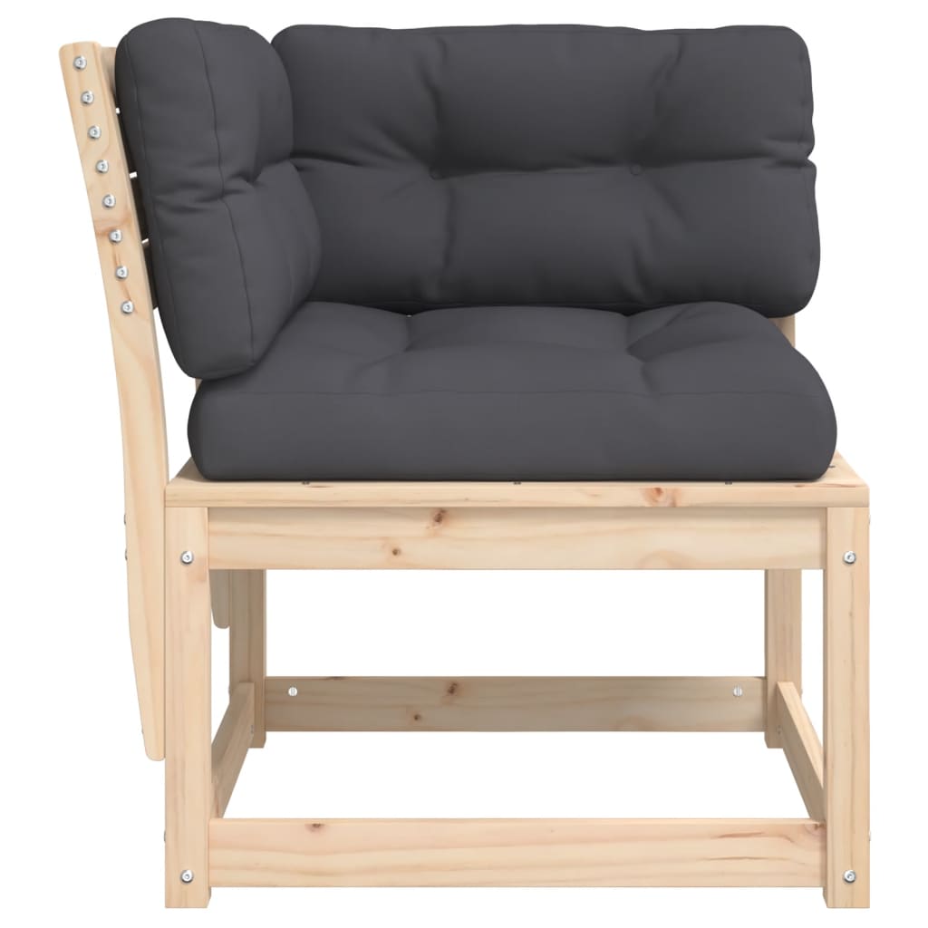 Solid Wood Pine Garden Sofa Corner with Cushions, 73x73x78 cm