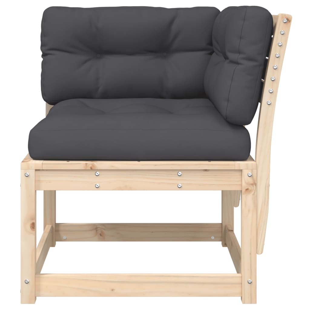 Solid Wood Pine Garden Sofa Corner with Cushions, 73x73x78 cm