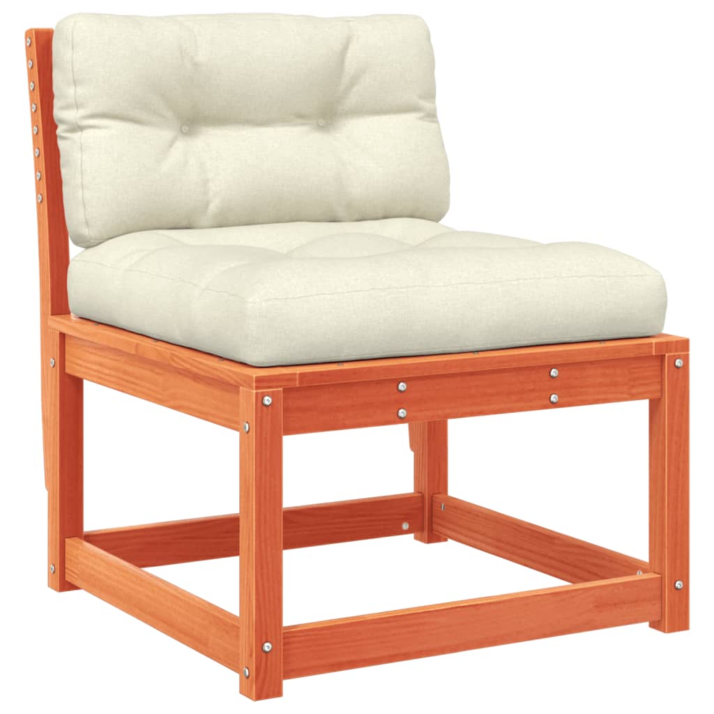 Wax Brown Solid Pine Garden Sofa with Cushions - Stylish Comfort