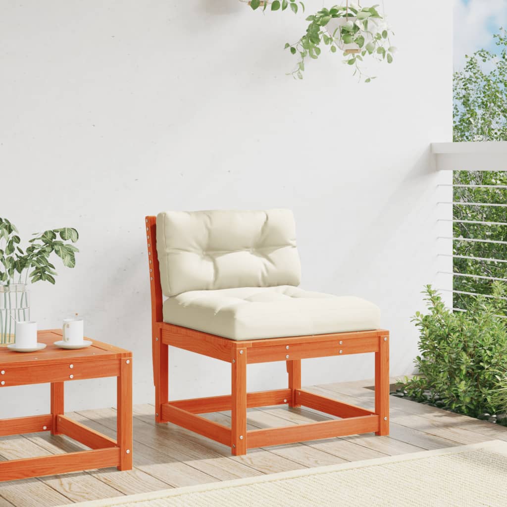 Wax Brown Solid Pine Garden Sofa with Cushions - Stylish Comfort