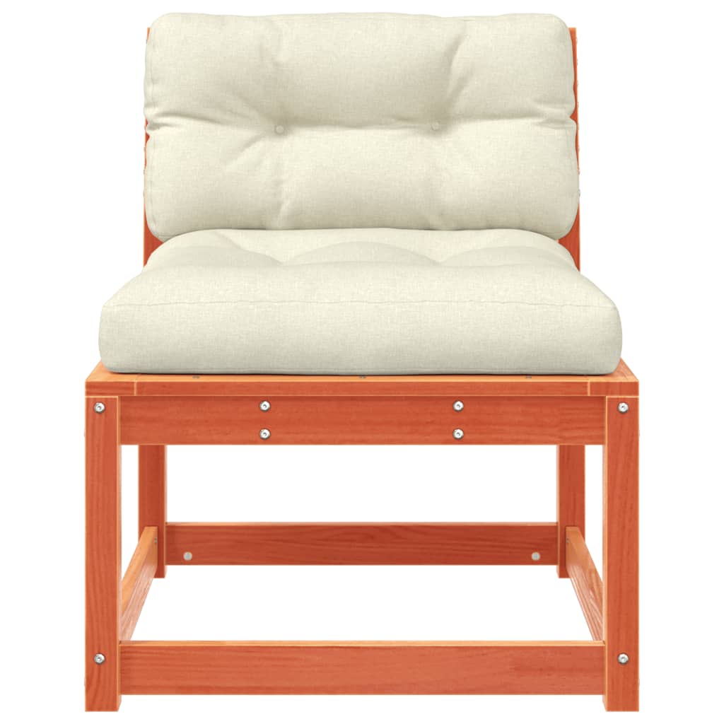 Wax Brown Solid Pine Garden Sofa with Cushions - Stylish Comfort