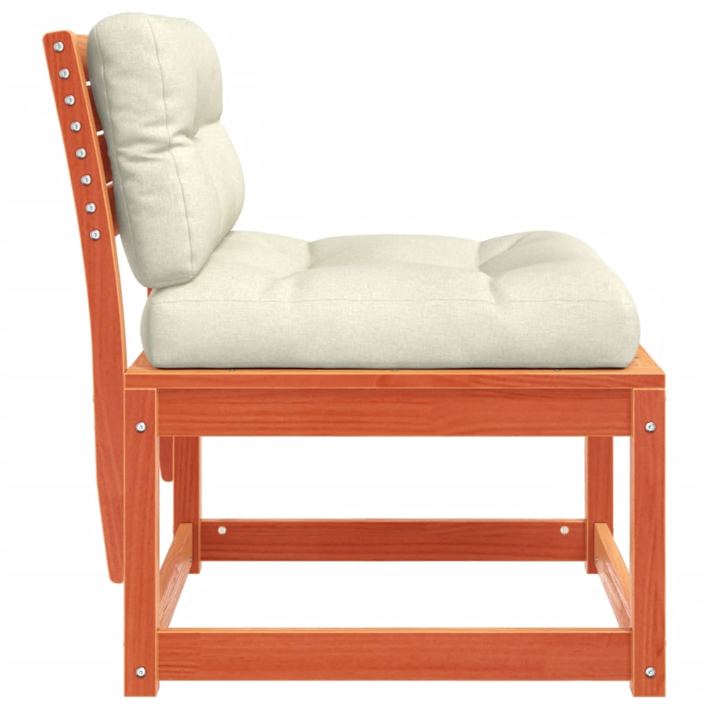 Wax Brown Solid Pine Garden Sofa with Cushions - Stylish Comfort