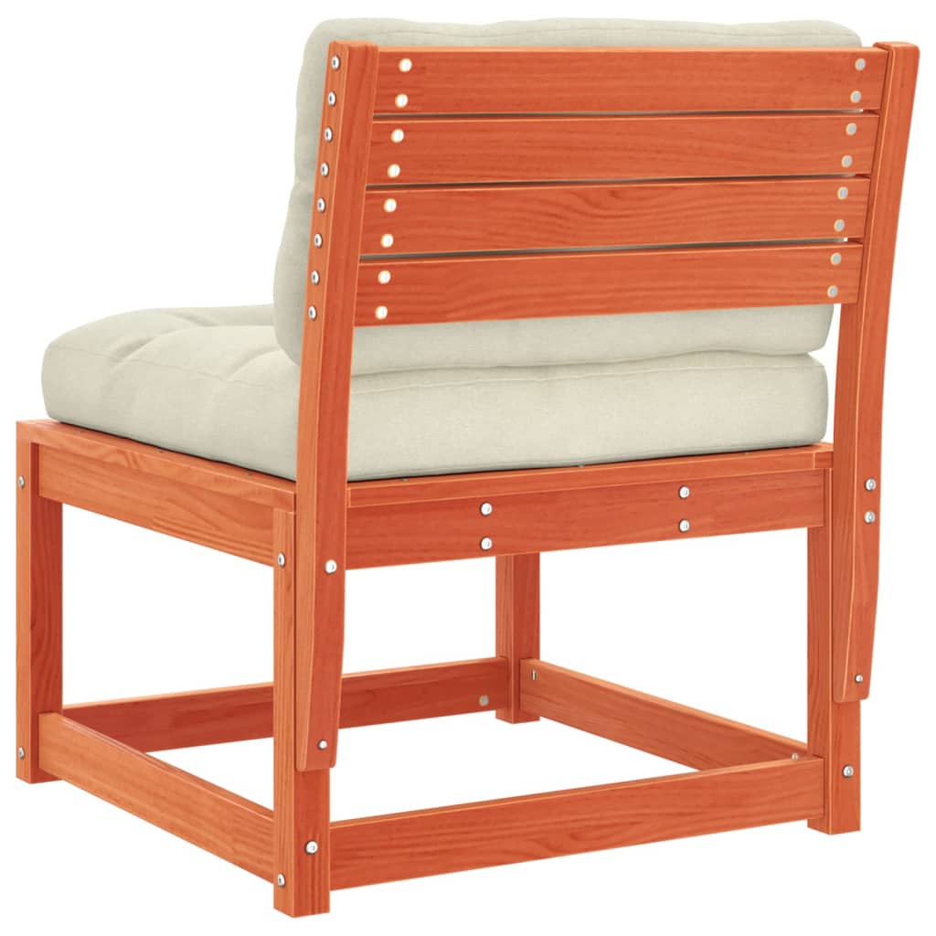 Wax Brown Solid Pine Garden Sofa with Cushions - Stylish Comfort