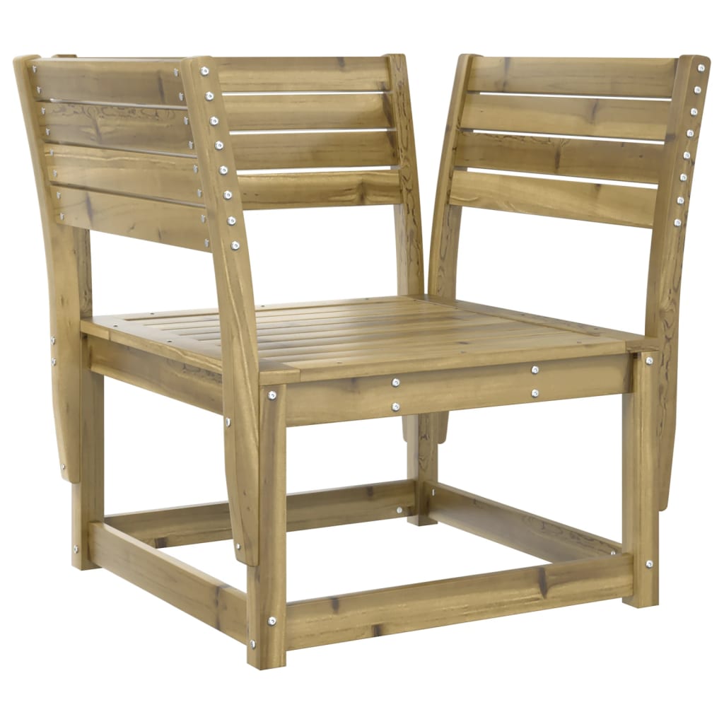 Outdoor Garden Sofa with Cushions, Pine Wood Armrest, Weatherproof