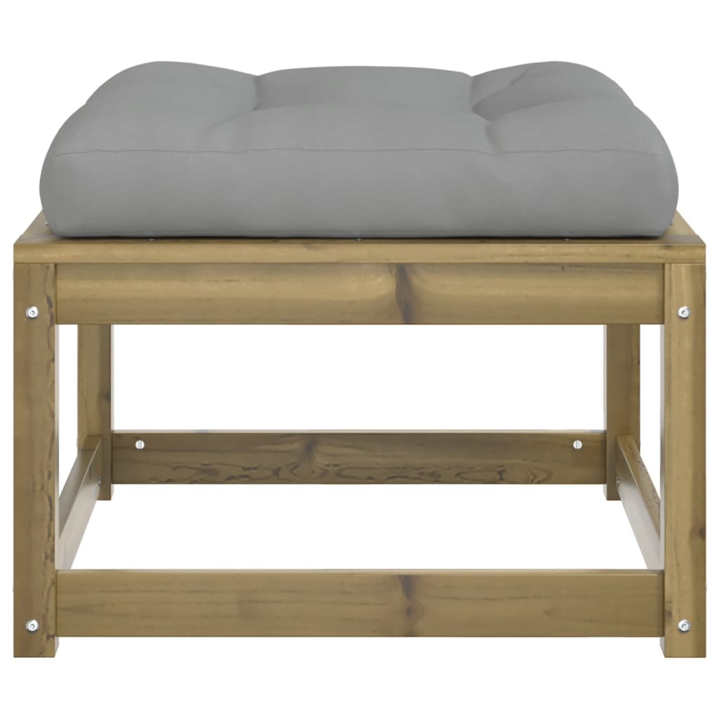 Pine Wood Garden Footstool with Cushions - Durable & Stylish