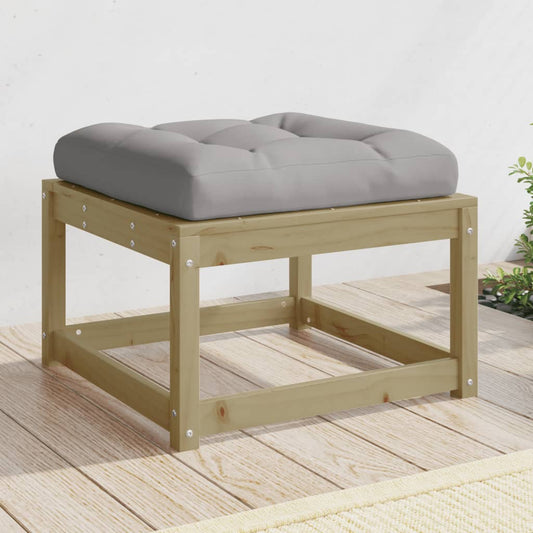 Pine Wood Garden Footstool with Cushions - Durable & Stylish