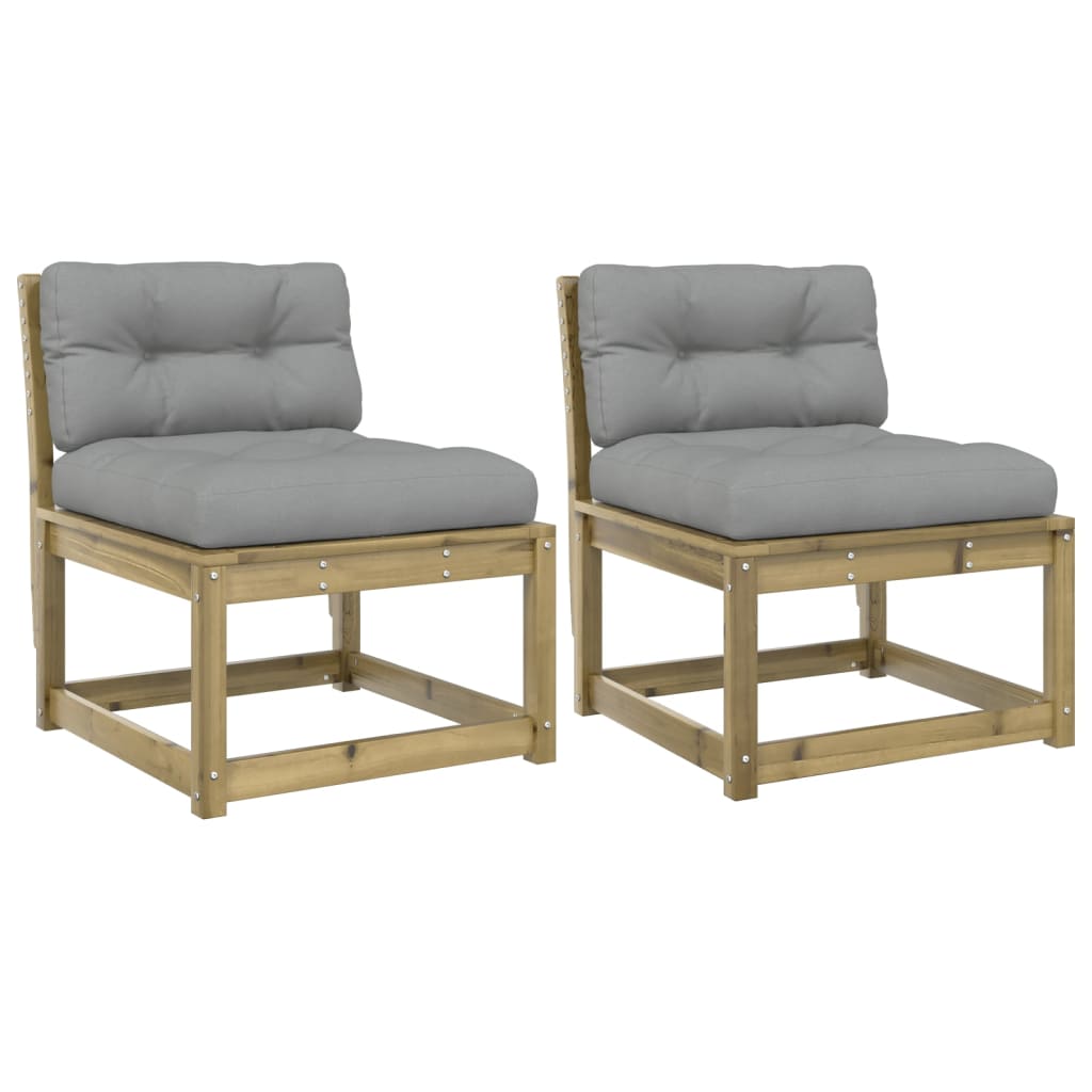 2-Piece Pine Wood Garden Sofas with Cushions - Durable & Stylish