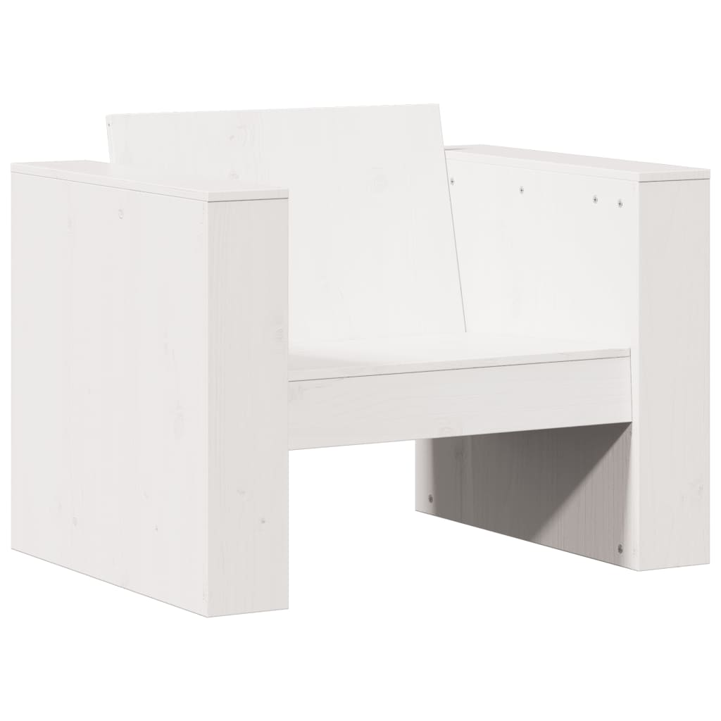 Solid Pine Garden Sofa, White 79x60x62 cm - Stylish Outdoor Seating